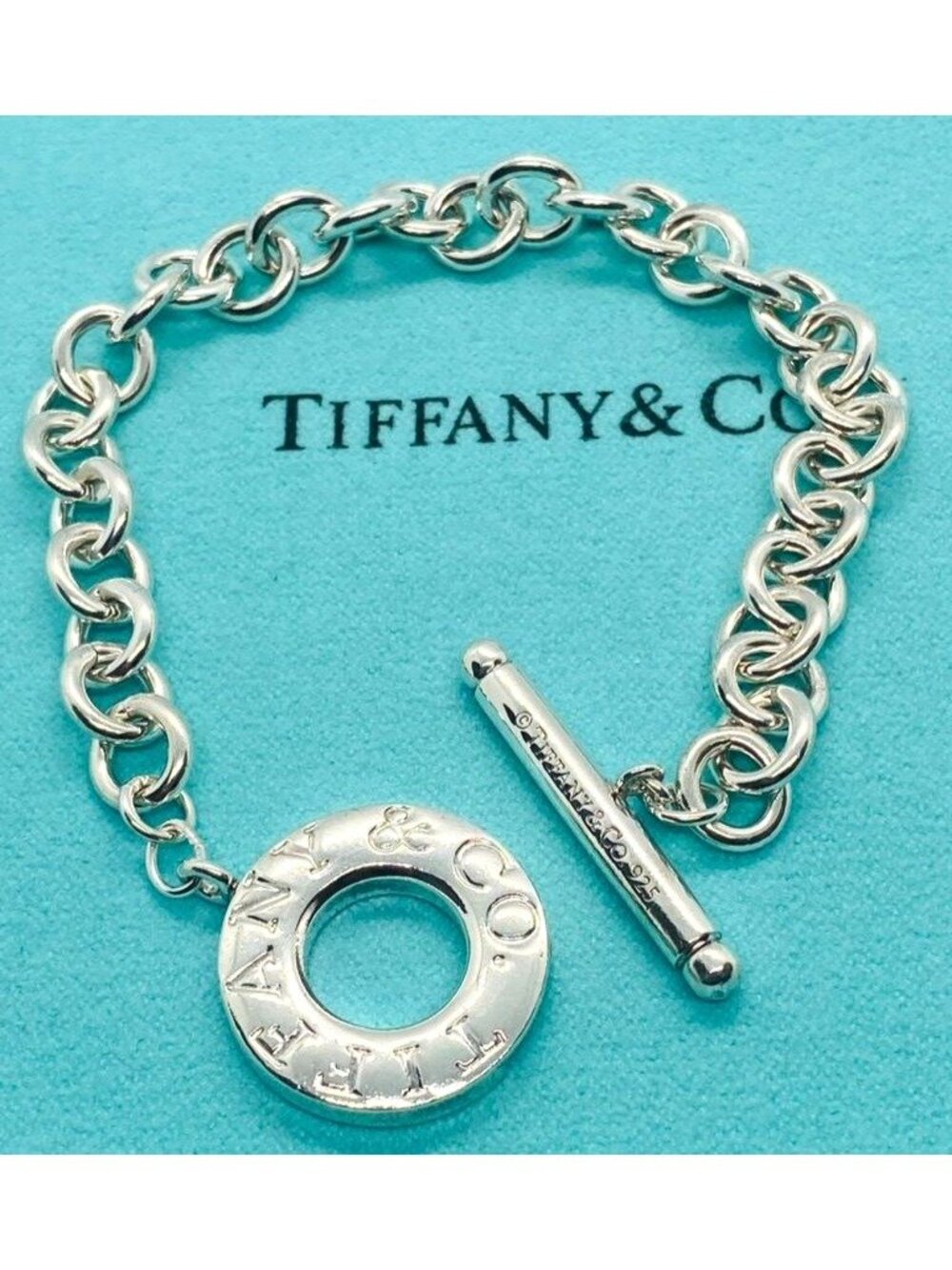 Tiffany & Co Sterling Silver 925 Toggle Bracelet 7.75"